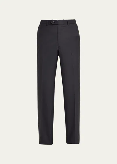 Brioni Men's Super 160s Wool Dress Pants In Charcoal