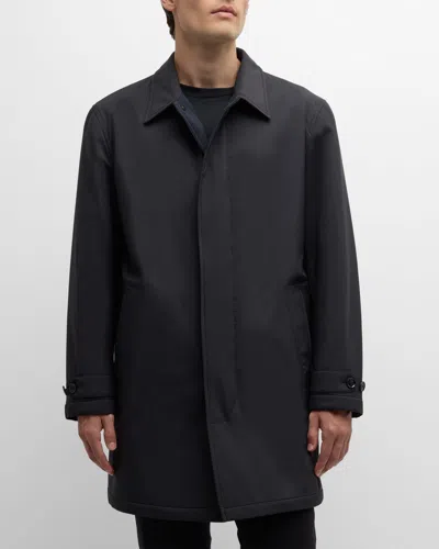 Brioni Men's Technical Fabric Car Coat In Midnight B