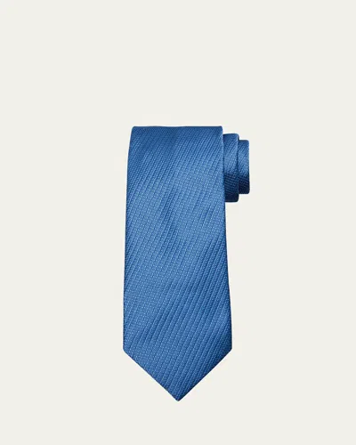 Brioni Men's Textured Silk Tie In Blue