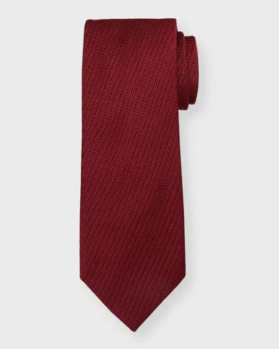 Brioni Men's Textured Silk Tie In Wine