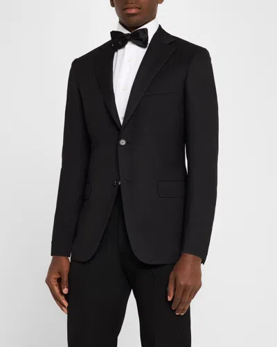 Brioni Men's Textured Wool Blazer In Black