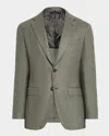 Brioni Men's Textured Wool-cashmere Blazer In Olive Gree