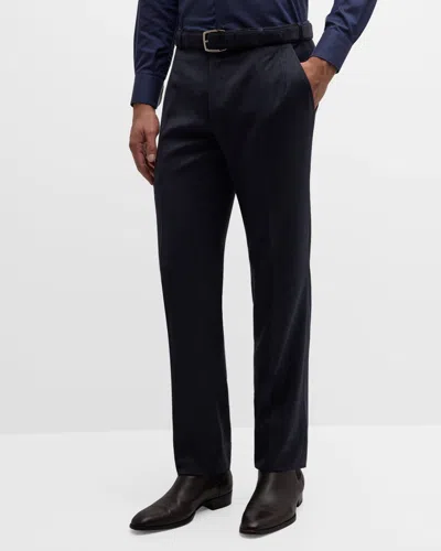 Brioni Men's Textured Wool Dress Pants In Sapphire