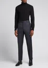 Brioni Men's Tigulli Solid Wool Trousers In Navy