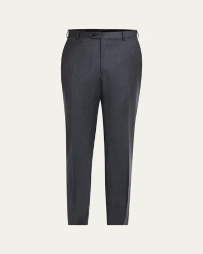 Brioni Men's Tigullio Flannel Trousers In Black
