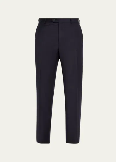 Brioni Men's Tigullio Flannel Trousers In Midnight B