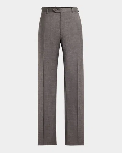 Brioni Men's Tigullio Wool Dress Pants In Lead