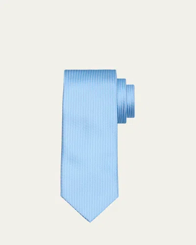 Brioni Men's Tonal Check Silk Tie In Navy