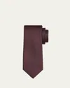Brioni Men's Tonal Check Silk Tie In Purplered