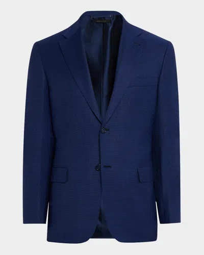 Brioni Men's Tonal Check Sport Coat In Blue