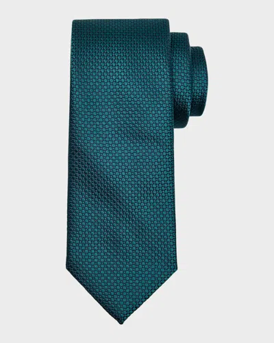 BRIONI MEN'S TONAL OVAL JACQUARD SILK TIE