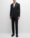 Brioni Men's Tonal Stripe Stretch Wool Suit In Black