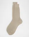 BRIONI MEN'S TRAMA STITCH COTTON CREW SOCKS