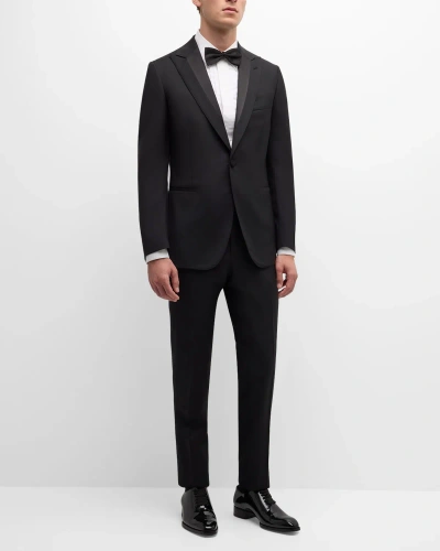 Brioni Men's Trevi Wool-mohair Tuxedo In Black