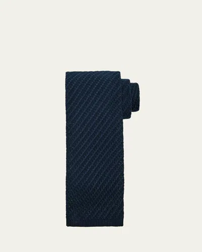 Brioni Men's Tricot Silk Knit Tie In Black
