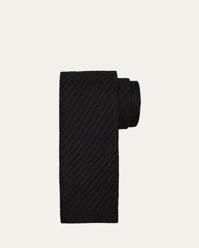 Brioni Men's Tricot Silk Knit Tie In Blue