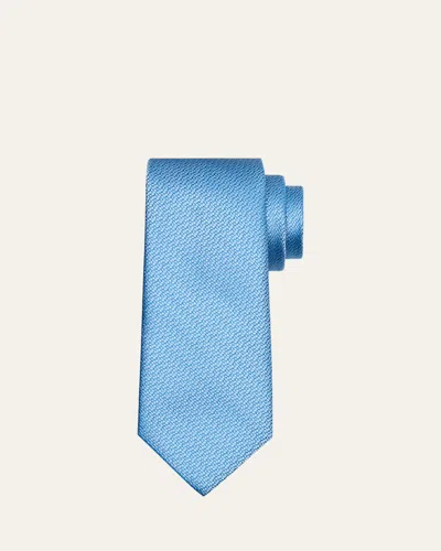 Brioni Men's Wave Jacquard Silk Tie In Blue