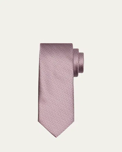 Brioni Men's Wave Jacquard Silk Tie In Pink