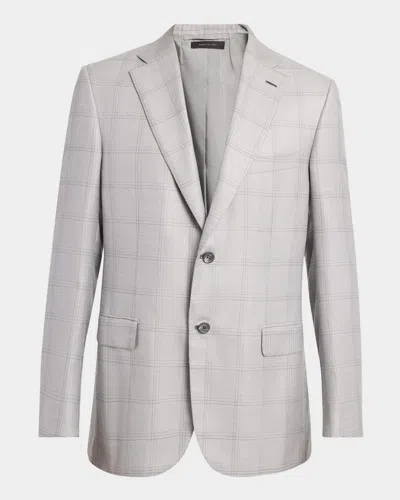 Brioni Men's Windowpane Sport Coat In Cloud