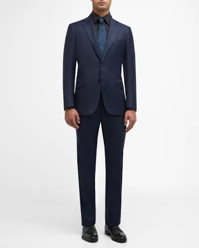 Brioni Men's Windowpane Wool Suit In Royal
