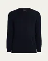 Brioni Men's Wool And Cashmere Cable Knit Crewneck Sweater In Black