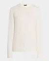 Brioni Men's Wool And Cashmere Cable Knit Crewneck Sweater In White
