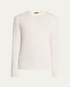 Brioni Men's Wool And Cashmere Cable Knit Crewneck Sweater In White