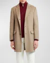 Brioni Men's Wool And Cashmere Double-face Top Coat In Beige