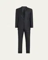 Brioni Men's Wool And Silk Tonal Check Two-piece Suit In Blue