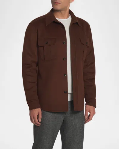 Brioni Men's Wool-cashmere Overshirt In Brown