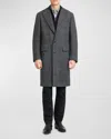 Brioni Men's Wool-cashmere Plaid Topcoat In Anthracite