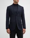 Brioni Men's Wool-cashmere Windowpane Sport Coat In Navy