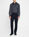 Brioni Men's Wool Check Casual Button-down Shirt In Bluettena