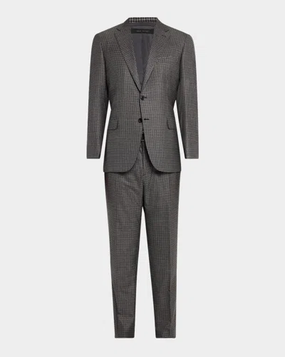 Brioni Men's Wool Check Suit In Graphite