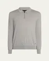 Brioni Men's Wool Quarter-zip Sweater In Aqua