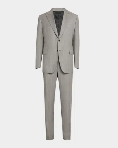 Brioni Men's Wool Sharkskin Suit In Multi