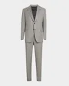 Brioni Men's Windowpane Wool Suit In Black