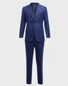 Brioni Single-breasted Wool Suit In Blue