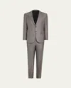 Brioni Men's Wool-silk Plaid Suit In Flannel