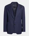 Brioni Men's Wool Single-breasted Travel Sport Coat In Blue