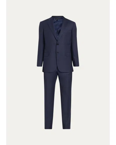 Brioni Men's Wool Single-breasted Suit In Blue