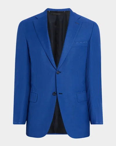 Brioni Men's Wool Tailored-fit Single-breasted Blazer In Blue