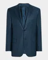 Brioni Men's Wool Tonal Prince Of Wales Sport Coat In Blue