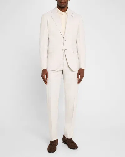 Brioni Men's Wool Twill Suit In Shell