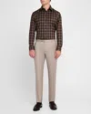 Brioni Men's Wool Check Casual Button-down Shirt In Beige