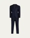 Brioni Men's Wool Windowpane Suit In Navy