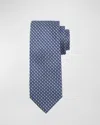 Brioni Men's Woven Geometric Silk Tie In Mdnght Blu Lemon