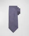 Brioni Geometric Silk Tie In Pink Purpl