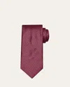 Brioni Men's Woven Stripe Silk Tie In Red
