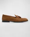 Brioni Men's York Suede Tassel Loafers In Brown